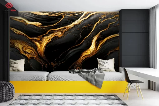 Tranh dán tường 3D trừu tượng nghệ thuật TDT1335