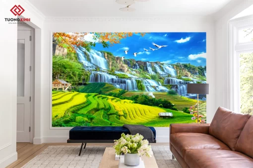 Tranh dán tường 3D phong cảnh thiên nhiên TDT1439