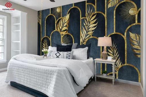 Tranh dán tường 3D lá cây nghệ thuật TDT1337