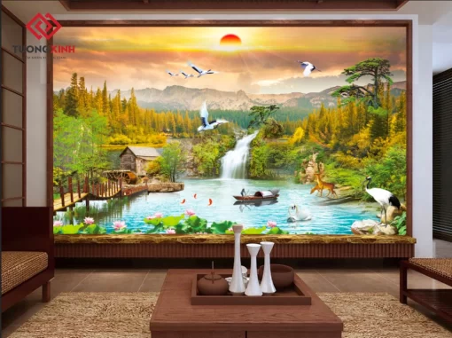Tranh dán tường 3D phong cảnh thiên nhiên TDT1441