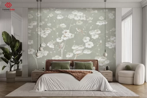 Tranh dán tường 3D bông hoa nghệ thuật TDT1339