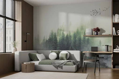 Tranh dán tường 3D phong cảnh rừng cây TDT736