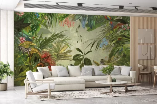 Tranh dán tường 3D rừng cây nhiệt đới TDT747