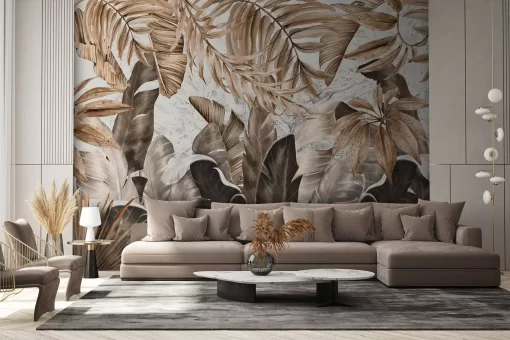 Tranh dán tường 3D lá cây nghệ thuật TDT768