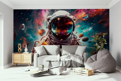 Tranh dán tường 3D phi hành gia TDT1149