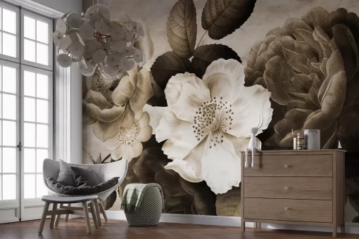 Tranh dán tường 3D hoa lá nghệ thuật TDT628