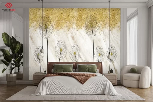 Tranh dán tường 3D bông hoa nghệ thuật TDT1341