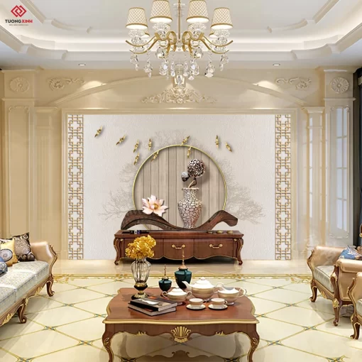 Tranh dán tường 3D trừu tượng nghệ thuật TDT1446