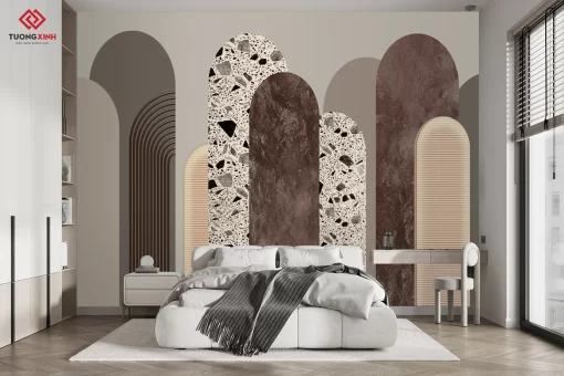 Tranh dán tường 3D phong cách tối giản TDT1345