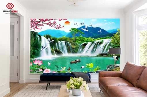 Tranh dán tường 3D phong cảnh thiên nhiên TDT1451