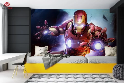 Tranh dán tường 3D người sắt Iron Man TDT1197