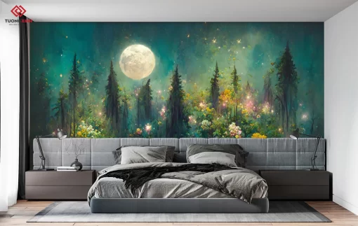 Tranh dán tường 3D phong cảnh thiên nhiên TDT1350