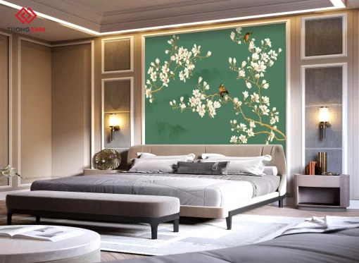 Tranh dán tường 3D phong cách indochine TDT1351