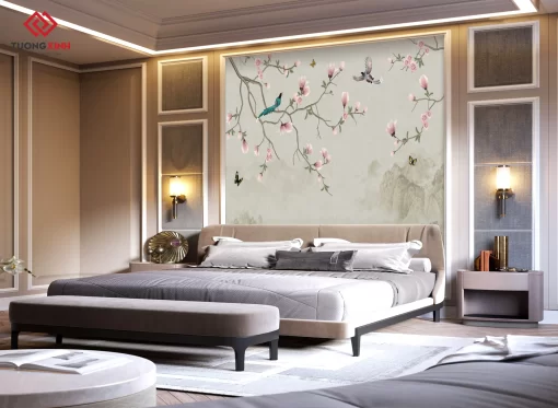 Tranh dán tường 3D phong cách indochine TDT1352