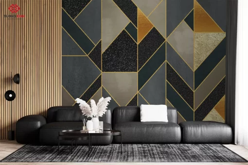 Tranh dán tường 3D trừu tượng nghệ thuật TDT1455