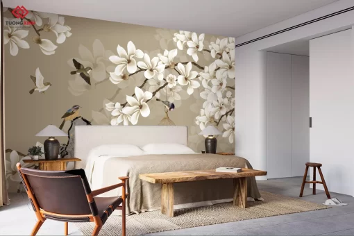 Tranh dán tường 3D phong cách indochine TDT1353