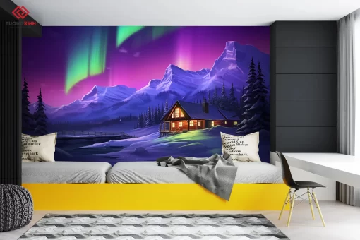 Tranh dán tường 3D phong cảnh thiên nhiên TDT1226