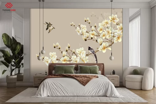 Tranh dán tường 3D phong cách indochine TDT1355