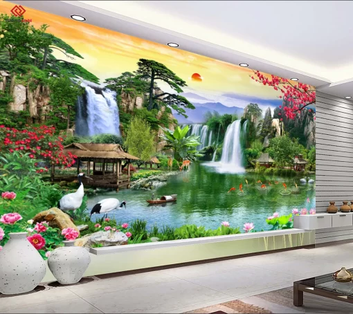 Tranh dán tường 3D phong cảnh thiên nhiên TDT1459