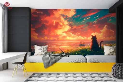 Tranh dán tường 3D phong cảnh biển TDT1229