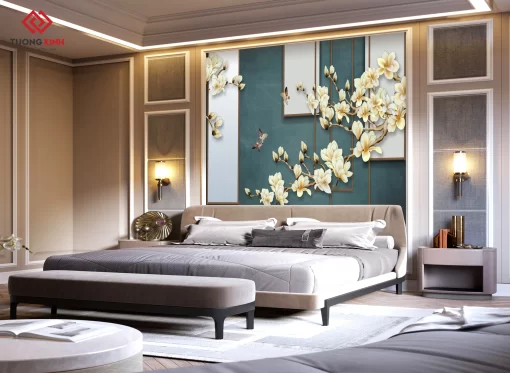 Tranh dán tường 3D phong cách indochine TDT1358