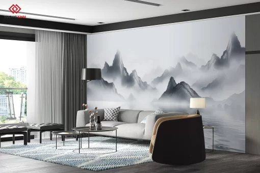 Tranh dán tường 3D phong cảnh đồi núi TDT1462