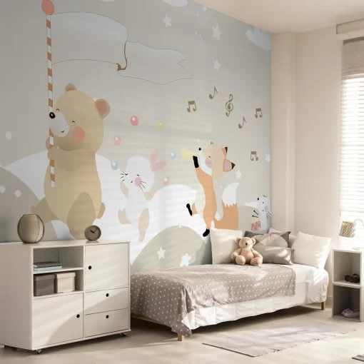 Tranh dán tường 3D động vật ngộ nghĩnh TDT1155