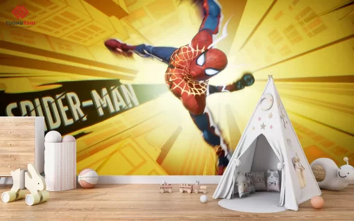 Tranh dán tường 3D người nhện Spider Man TDT1198