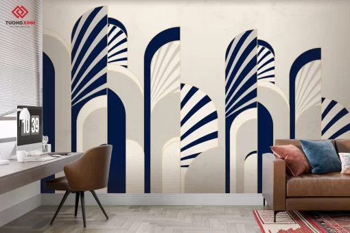 Tranh dán tường 3D trừu tượng nghệ thuật TDT1419
