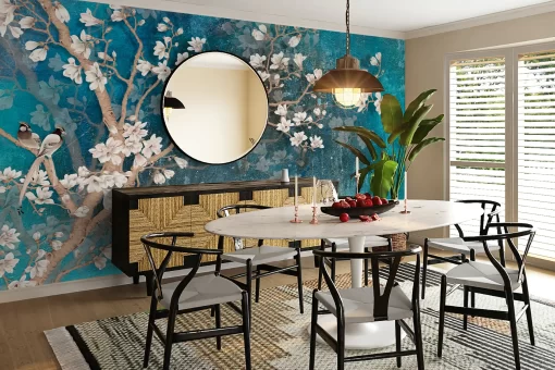 Tranh dán tường 3D phong cách indochine TDT588