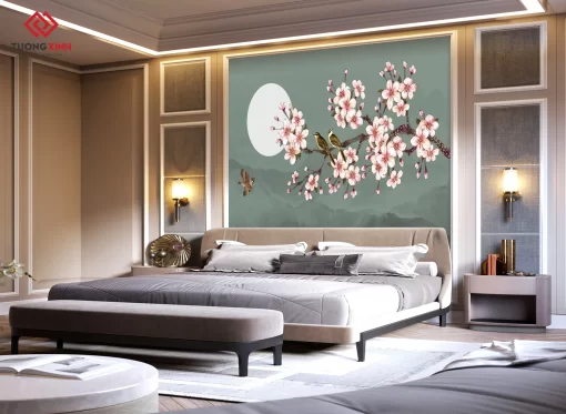 Tranh dán tường 3D phong cách indochine TDT1360