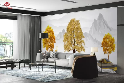 Tranh dán tường 3D phong cảnh thiên nhiên TDT1463