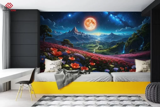 Tranh dán tường 3D phong cảnh thiên nhiên TDT1233