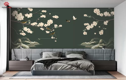 Tranh dán tường 3D phong cách indochine TDT1362