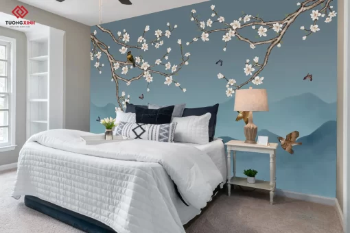 Tranh dán tường 3D phong cách indochine TDT1363