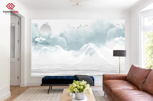 Tranh dán tường 3D phong cảnh thiên nhiên TDT1466