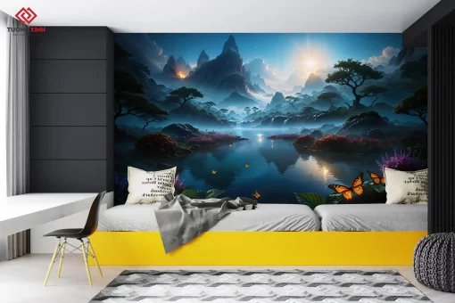 Tranh dán tường 3D phong cảnh thiên nhiên TDT1237