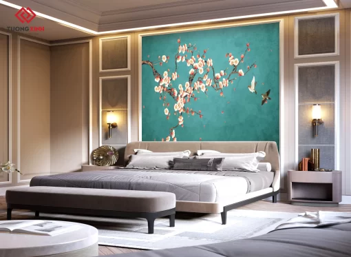 Tranh dán tường 3D phong cách indochine TDT1365