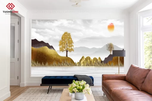 Tranh dán tường 3D phong cảnh thiên nhiên TDT1468