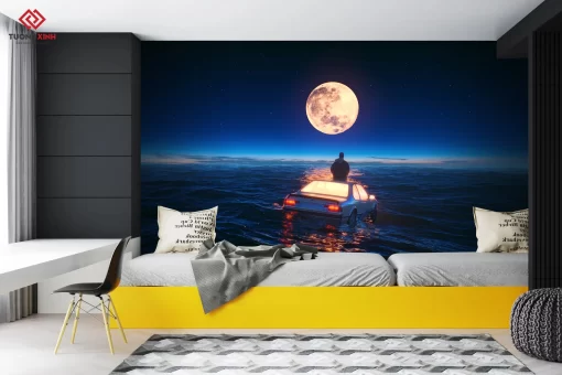 Tranh dán tường 3D phong cảnh biển TDT1239