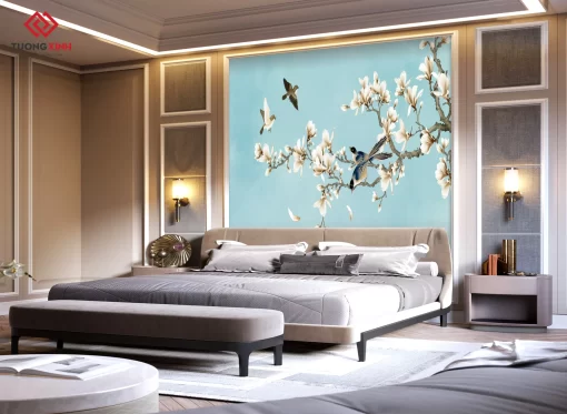 Tranh dán tường 3D phong cách indochine TDT1367