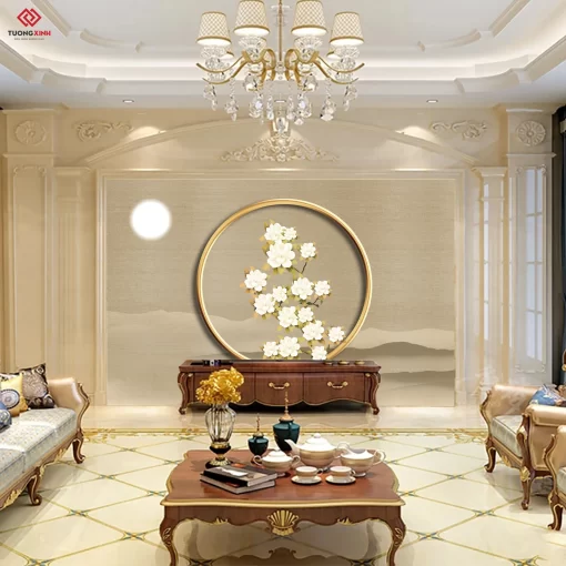 Tranh dán tường 3D bông hoa nghệ thuật TDT1471