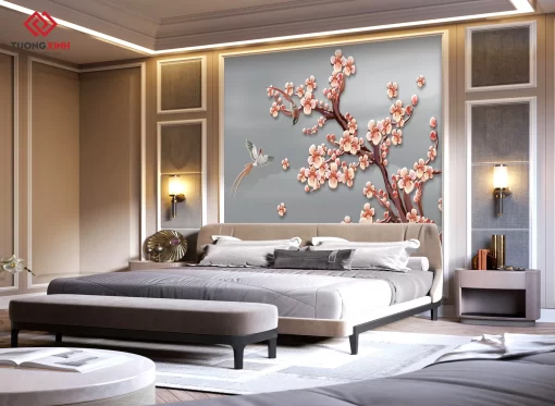 Tranh dán tường 3D phong cách indochine TDT1369