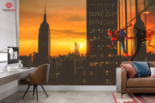 Tranh dán tường 3D người nhện Spider Man TDT1199