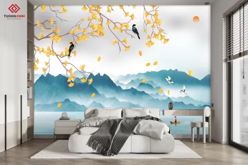 Tranh dán tường 3D phong cảnh thiên nhiên TDT1370