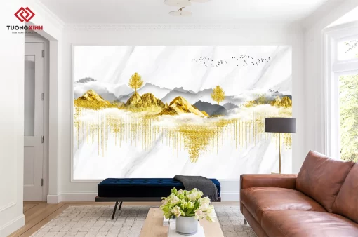 Tranh dán tường 3D trừu tượng nghệ thuật TDT1473