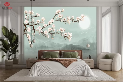 Tranh dán tường 3D phong cách indochine TDT1372