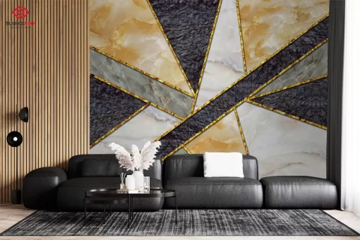 Tranh dán tường 3D trừu tượng nghệ thuật TDT1475