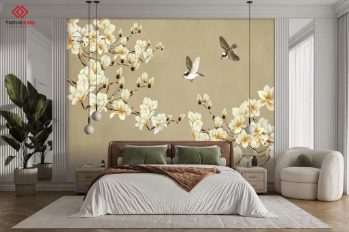 Tranh dán tường 3D phong cách indochine TDT1373