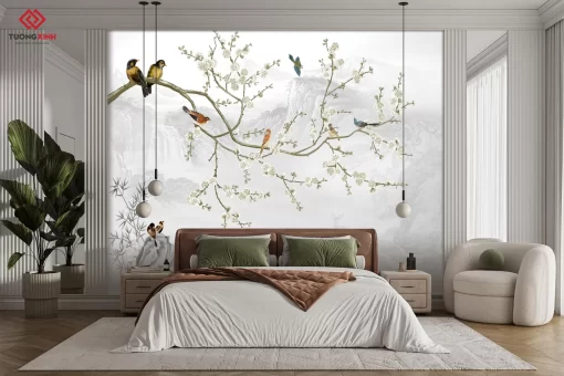 Tranh dán tường 3D phong cách indochine TDT1374